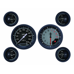 PartzBiz CM AX01GBLF - Classic Instruments Auto Cross Gray 6 Gauge Set PartzBiz CM AX01GBLF - Classic Instruments Auto Cross Gray 6 Gauge Set