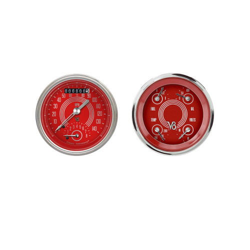 PartzBiz CM: V8RS32SHC-Classic Instruments V8 Red Steelie Two Gauge Set PartzBiz CM: V8RS32SHC-Classic Instruments V8 Red Steelie Two Gauge Set