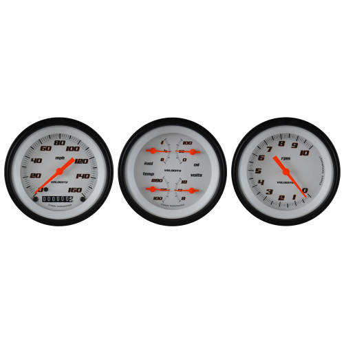 PartzBiz CM: VS03WBLF-Classic Instruments Velocity White Three Gauge Set PartzBiz CM: VS03WBLF-Classic Instruments Velocity White Three Gauge Set
