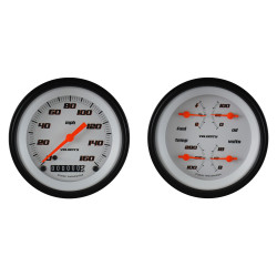 PartzBiz CM VS02WBLF - Classic Instruments Velocity White Two Gauge Set PartzBiz CM VS02WBLF - Classic Instruments Velocity White Two Gauge Set