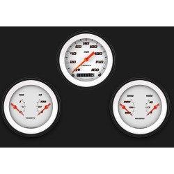 PartzBiz CM VS04WBLF - Classic Instruments Velocity White Three Gauge Set PartzBiz CM VS04WBLF - Classic Instruments Velocity White Three Gauge Set