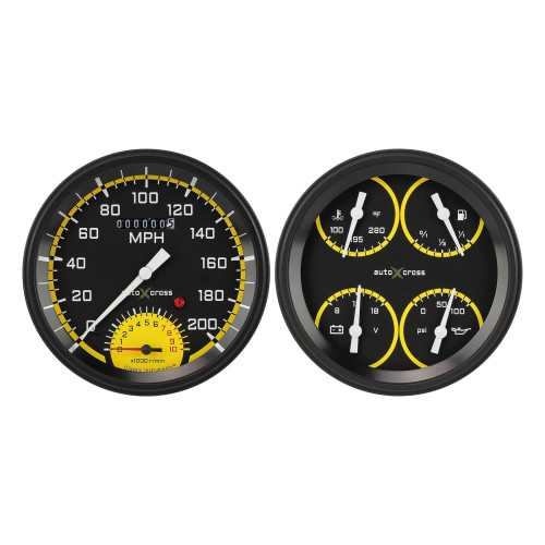 PartzBiz CM: AX62YBLF-AutoCross Yellow Two Gauge Set