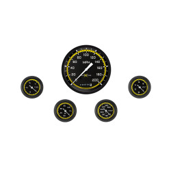 PartzBiz CM AX154YBLF - AutoCross Yellow Five Gauge Set 154