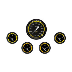 PartzBiz CM AX254YBLF - AutoCross Yellow Five Gauge Set 254