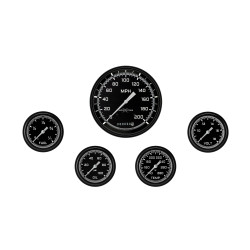 PartzBiz CM AX354GBLF - AutoCross Gray Five Gauge Set 354