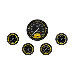PartzBiz CM AX365YBLF - AutoCross Yellow Five Gauge Set 365