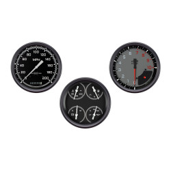 PartzBiz CM AX53GBLF - AutoCross Gray Three Gauge Set