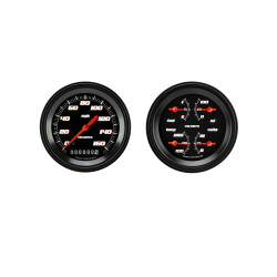 PartzBiz CM VS02BBLF - Velocity Black Series Two Gauge Set