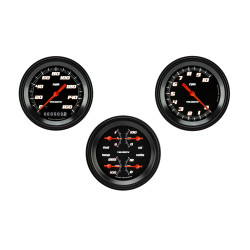 PartzBiz CM VS03BBLF - Velocity Black Series Three Gauge Set