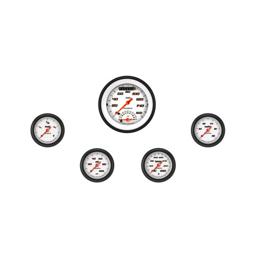 PartzBiz CM: VS135WBLF-Velocity White Five Gauge Set 135