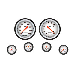 PartzBiz CM VS151WBLF - Velocity White Six Gauge Set 151