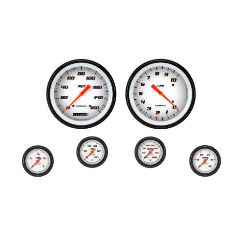 PartzBiz CM: VS151WBLF-Velocity White Six Gauge Set 151