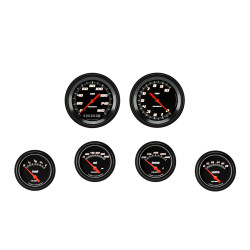 PartzBiz CM VS201BBLF - Velocity Black Six Gauge Set 201