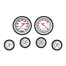 PartzBiz CM VS351WBLF - Velocity White Six Gauge Set 351