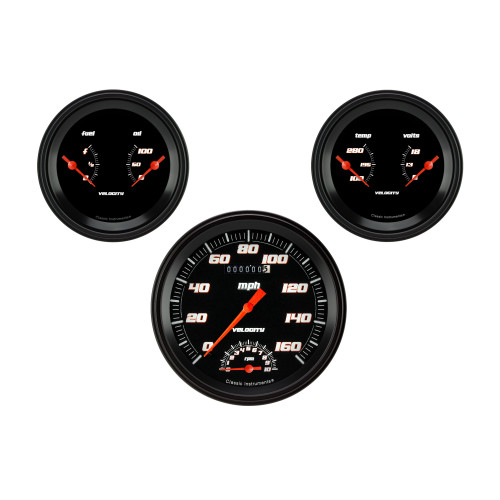 PartzBiz CM: VS61BBLF-ชุดเกจสามเกจ Velocity Black Series