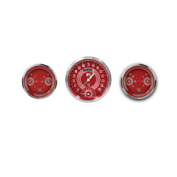 PartzBiz CM V8RS61SLC - Classic Instruments V8 Red Steelie Three Gauge Set PartzBiz CM V8RS61SLC - Classic Instruments V8 Red Steelie Three Gauge Set