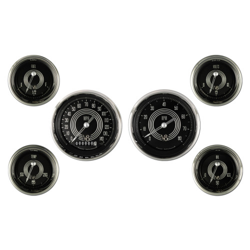 PartzBiz CM: V8SR01SHC-เครื่องดนตรีคลาสสิก V8 Speedster Six Gauge Set