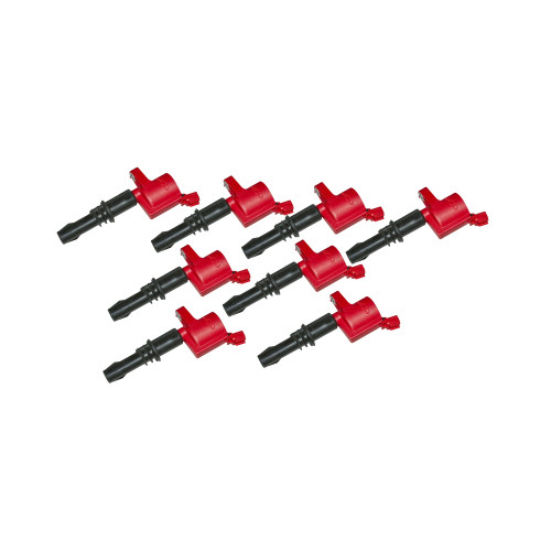 PartzBiz CM: 82438-คอยล์จุดระเบิด MSD - Blaster - Ford 3-Valve V8 - สีแดง - 8-Pack