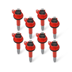 PartzBiz CM 824528 - MSD Ignition Coil - Blaster - Ford Shelby GT350/500 5.2L V8 - Red - 8-Pack