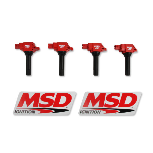 PartzBiz CM: 82544-MSD Ignition Coil - Blaster Series  - Red - 4-Pack