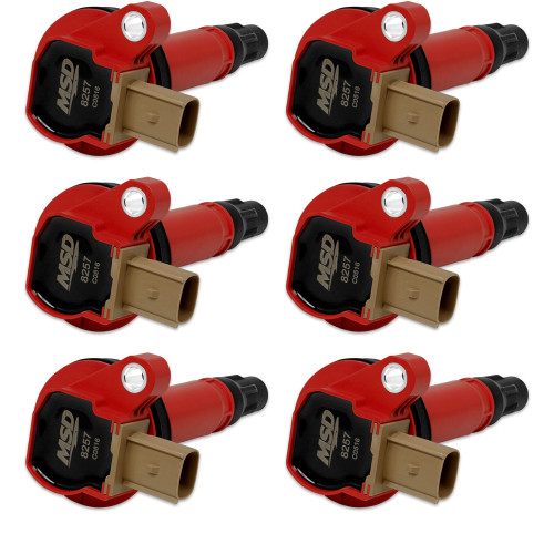 PartzBiz CM: 82576-MSD Ignition Coil - Ford EcoBoost - 3.5L V6 - 3-Pin Connector - Red - 6-Pack PartzBiz CM: 82576-MSD Ignition Coil - Ford EcoBoost - 3.5L V6 - 3-Pin Connector - Red - 6-Pack