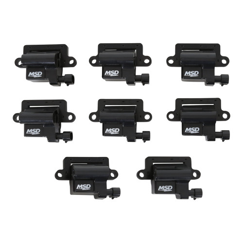 PartzBiz CM: 826483-คอยล์จุดระเบิด MSD - GM LS Blaster Series - เครื่องยนต์รถบรรทุก L-Series - สีดำ - 8-Pack