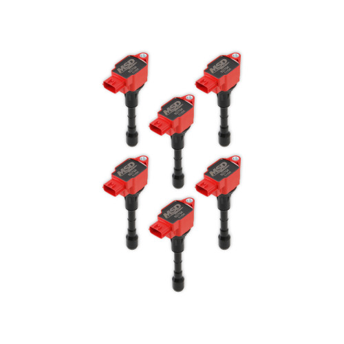 PartzBiz CM: 827946-คอยล์จุดระเบิด MSD - Blaster Series - เหมาะกับ Nissan/Infiniti 3.7L - สีแดง - 6-Pack