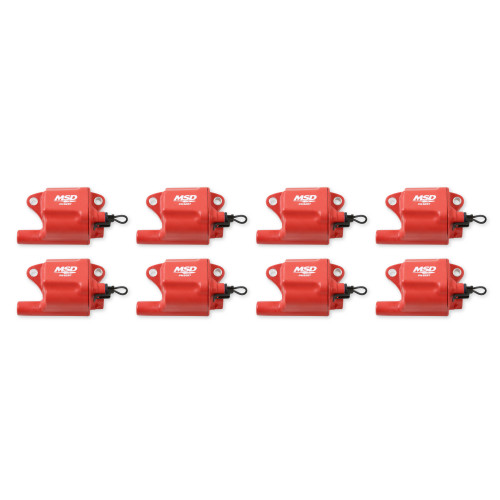 PartzBiz CM: 82878-MSD Ignition Coil - Pro Power Series - GM LS2/LS7 Engines - Red - 8-Pack
