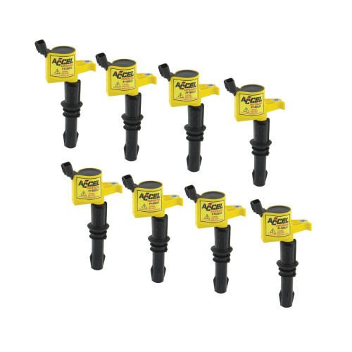 PartzBiz CM: 140033-8-ACCEL Ignition Coil - SuperCoil - 2004-2008 Ford 4.6L/5.4L/6.8L 3-valve engines - Yellow - 8-Pack PartzBiz CM: 140033-8-ACCEL Ignition Coil - SuperCoil - 2004-2008 Ford 4.6L/5.4L/6.8L 3-valve engines - Yellow - 8-Pack