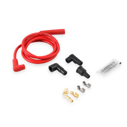 PartzBiz CM 170500R - Single Wire Replacement Kit - Staight and 90° Spark plug boots - Universal - Red