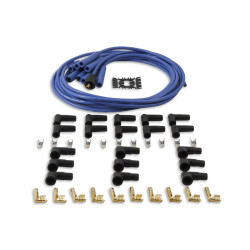 PartzBiz CM 4040B - Spark Plug Wire Set- 8mm - Blue Wire with Blue Straight Boots
