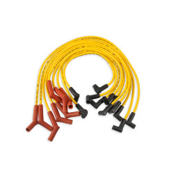 PartzBiz CM 4056 - Spark Plug Wire Set - 8mm - Custom with Graphite Core - Yellow with HEI Stock Style Boots
