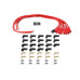 PartzBiz CM: 4040R-Spark Plug Wire Set- 8mm -  Red Wire with Red Straight Boots