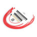 PartzBiz CM: 4041R-Spark Plug Wire Set- 8mm - Super Stock Universal with Graphite Core - Red Wire with Red 90 Deg Boots