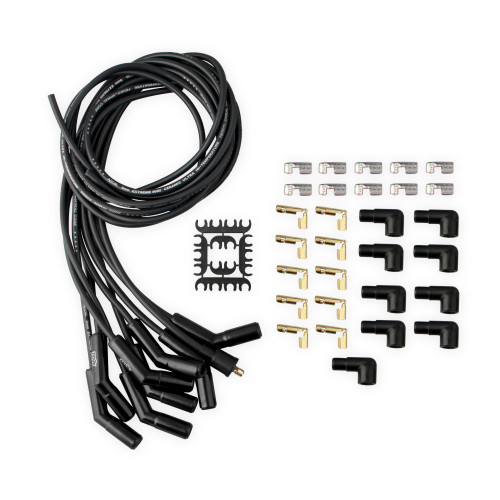 PartzBiz CM: 9002CK-Spark Plug Wire Set - Universal - 135 Deg Black Ceramic Boots
