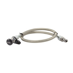 PartzBiz CM 22168 - B&M Locking Automatic Transmission Dipstick & Tube - Billet Aluminum/Stainless Steel Braided