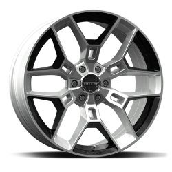 PartzBiz CM CS45-395512-CP - Carroll Shelby Wheels CS45 - 22 x 9.5 in. - 6 x 135  12mm Offset - Chrome Powder w/ Black Inserts
