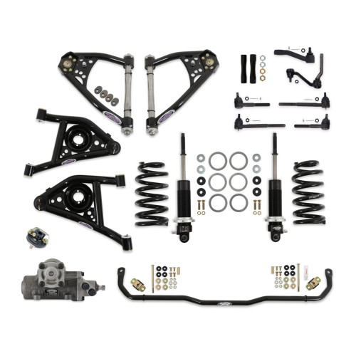 PartzBiz CM: 031352-SDS-Detroit Speed -Front Speed Kit 3 - Single Adjustable Shocks - SBC/LS