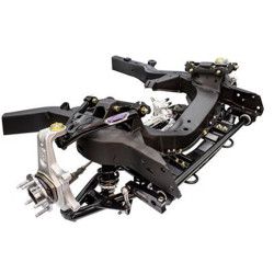 PartzBiz CM 032070-RDS - ชุดกันสะเทือนหน้า Detroit Speed ​​SpeedRay™ - โช๊ครีโมทแบบปรับได้คู่ - ตัวยึดคอยล์โอเวอร์แบบประดิษฐ์ - SBC/LS