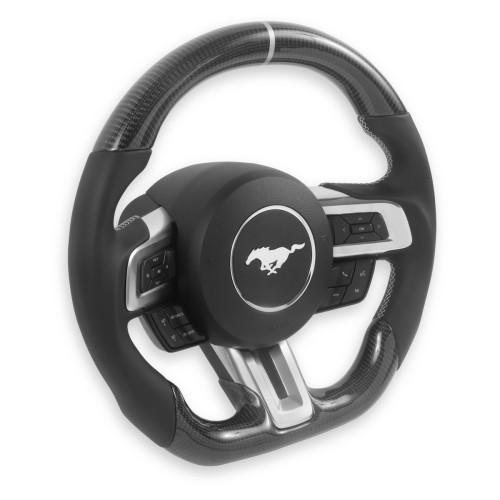 PartzBiz CM: MU950-11-Drake Muscle Cars Steering Wheel - Carbon Fiber with Leather Grips - Heated PartzBiz CM: MU950-11-Drake Muscle Cars Steering Wheel - Carbon Fiber with Leather Grips - Heated