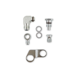 PartzBiz CM PS0003ERL - Earl's Remote Reservoir Adapter Kit for Saginaw Type II Power Steering Pumps with -10 AN Inlet & -6 AN Outlet Banjo