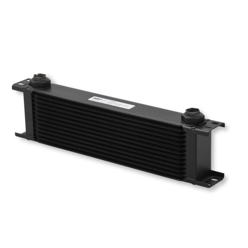 PartzBiz CM: 813ERL-Earl's UltraPro Oil Cooler - สีดำ - 13 แถว - คูลเลอร์กว้างพิเศษ - 10 พอร์ตโอริงบอสตัวเมีย
