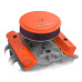 PartzBiz CM: 241-293-Holley GM Licensed Valve Cover - Muscle Series - SBC - Center Bolt - Factory Orange Machined