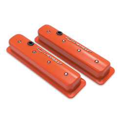PartzBiz CM 241-293 - Holley GM Licensed Valve Cover - Muscle Series - SBC - Center Bolt - Factory Orange Machined PartzBiz CM 241-293 - Holley GM Licensed Valve Cover - Muscle Series - SBC - Center Bolt - Factory Orange Machined
