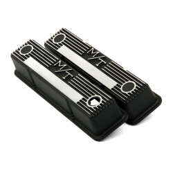 PartzBiz CM 241-83 - Holley M/T Valve Covers - Vintage Style - Finned - SBC - Satin Black PartzBiz CM 241-83 - Holley M/T Valve Covers - Vintage Style - Finned - SBC - Satin Black