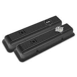 PartzBiz CM 241-135 - Holley Valve Covers - Muscle Series - Finned - SBC - Satin Black Machined PartzBiz CM 241-135 - Holley Valve Covers - Muscle Series - Finned - SBC - Satin Black Machined