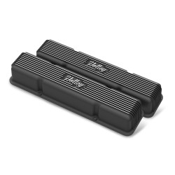 PartzBiz CM 241-245 - Holley Valve Covers - Vintage Series - Finned - SBC - Satin Black Machined PartzBiz CM 241-245 - Holley Valve Covers - Vintage Series - Finned - SBC - Satin Black Machined