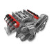 PartzBiz CM: 241-113-Tall LS Valve Covers - Gloss Red