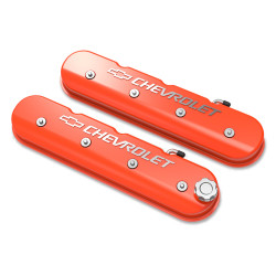 PartzBiz CM 241-403 - Tall LS Valve Cover with Bowtie/Chevrolet Logo - Factory Orange Machined Finish PartzBiz CM 241-403 - Tall LS Valve Cover with Bowtie/Chevrolet Logo - Factory Orange Machined Finish