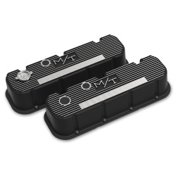 PartzBiz CM 241-152 - Tall M/T Valve Covers for Big Block Chevy Engines - Satin Black Finish with Machined Fins/Logo PartzBiz CM 241-152 - Tall M/T Valve Covers for Big Block Chevy Engines - Satin Black Finish with Machined Fins/Logo